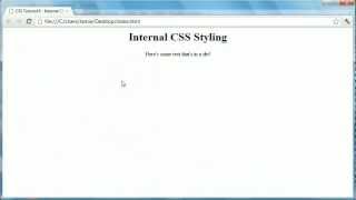 CSS Tutorial 6 - Internal CSS Styling