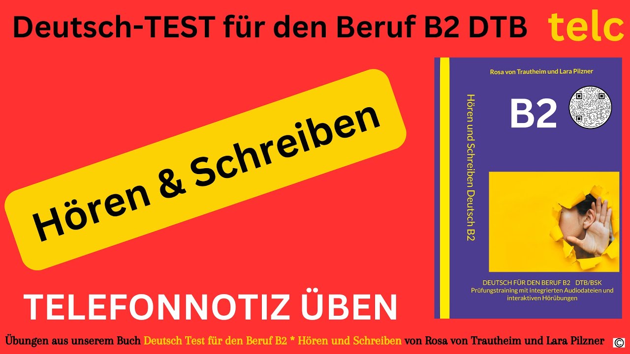 Telefonnotiz Schreiben Telc DTB B2 Hören Und Schreiben B2 Deutsch TEST ...