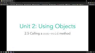 APCSA U2L5: Notes - Calling Methods that Return Values