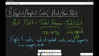 7.1 Explicit \u0026 Implicit Costs, Accounting \u0026 Economic Profit | Microeconomics w/Dr. McCarthy