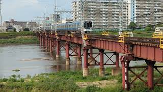 南海高野線大和川橋　泉北9300系(9301f+9302f)通過　準急行和泉中央行