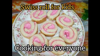 Swiss cream roll for kids,10 minutes swiss roll without oven|cooking for everyone.