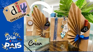 COMO FAZER EMBALAGENS  COM PAPEL KRAFT | DIA DOS PAIS | EMBALAGEM PARA GARRAFA| SACOLA DE PAPEL |DIY