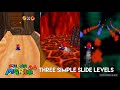 Super Mario 64 - Three Simple Slide Levels 2024 Gameplay