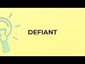 What is the meaning of the word DEFIANT?