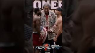 ADRIEN BRONER STEPS TO BILL HUTCHINSON AT INTENSE FINAL FACE OFF AT WEIGH IN!