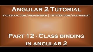 Class binding in angular 2