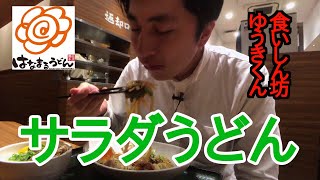 【食いしん坊】【食事動画】【はなまるうどん】野菜大盛サラダうどんと塩豚丼を食べてるところ【飯テロ】【咀嚼音】