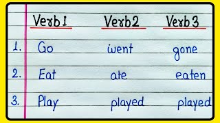 10 Verb forms | Verb forms in English Grammar | Verb1 Verb2 Verb3 of 10 Verbs | English Grammar