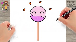 How to Draw Easy Lollipop for Kids Step by Step