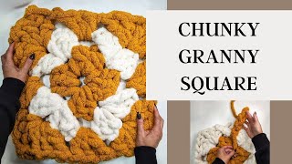 CHUNKY GRANNY SQUARE for BEGINNERS/ Finger Crochet #grannysquare #crochet #howto #diy