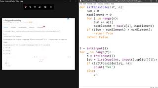 Polygon Possibility - HackerEarth - Python Solution