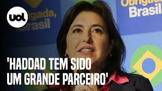 Simone Tebet: 'Para minha surpresa, Haddad tem sido um grande parceiro'