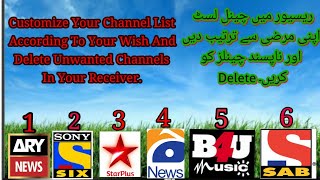 How to Customize Channel List In All Satlight Receivers And Delete Unwanted Channels.(Urdu/ Hindi)