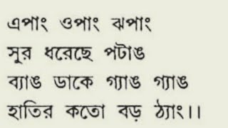 'এপাং ওপাং ঝপাং ' কবিতা বিশ্লেষণ