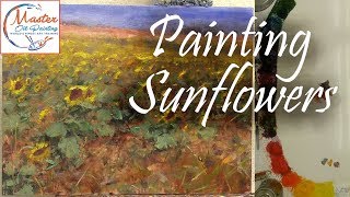 How to Paint Sunflowers 9x12 Fast Motion w Voice Instruction