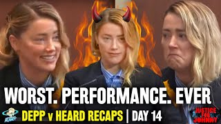 LIAR! Amber Heard Testimony is WORST Performance EVER! Johnny Depp REFUSES To Watch | Day 14 Recap