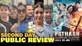 Pathaan SECOND DAY Public Review | Shah Rukh Khan, Deepika Padukone, John Abraham | YRF Spy Universe
