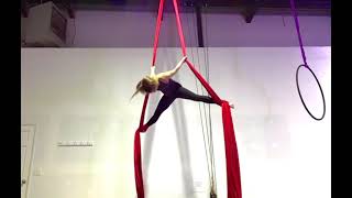 Aerial Silks - split variation for advanced beginners/ intermediate levels