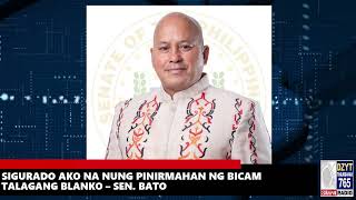 Sigurado ako na nung pinirmahan ng BICAM talagang blanko – Sen. Bato