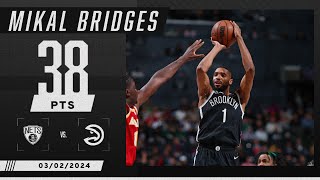 Mikal Bridges TAPPED IN with an impressive 38 PTS in Nets win vs. Hawks 💪 | NBA on ESPN