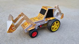 How to make JCB at Home from Matchbox | DIY JCB Backhoe Loader | Mini JCB Science Project