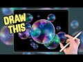 How to draw the best BUBBLES in Procreate - a step by step art tutorial