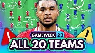 FPL GW23: ALL PREDICTED LINEUPS, INJURIES, ROTATION \u0026 TEAM NEWS! 🤕❌ | Fantasy Premier League 2024-25