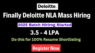 Deloitte NLA Biggest Hiring Out | Deloitte Bulk Hiring | Deloitte Hiring Freshers | hire me plz