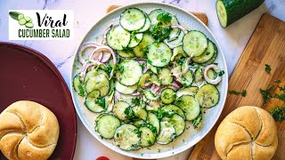 Viral Cucumber Salad Recipe - Cucumber Yogurt Salad in a Jar - Viral Tiktok Salads - Light Lunch