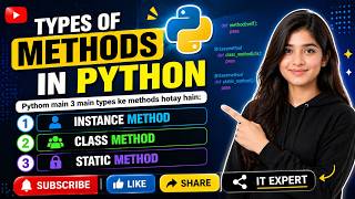 Types of Methods in Python| Lecture 30 | Instance, Class & Static Method Explained