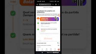 ganhei o bolão da Betano placar exato da vitória do Botafogo contra atlético mineiro na copa Brasil