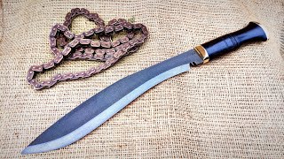 Making wootz steel out of a car chain. Making a Nepalese KUKRI Knife