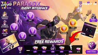 The Paradox Event Interface and Free Rewards Review | Free Fire Paradox event Highlights