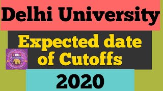 Expected Date for Du Cut offs 2020🤔🤔||Delhi University Admission 2020||By Sahu Academy