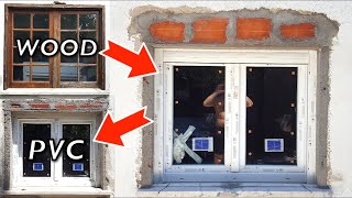 How to Replace Wood Window Installing Double-Glazed PVC Windows - DIY Home Renovation part-1