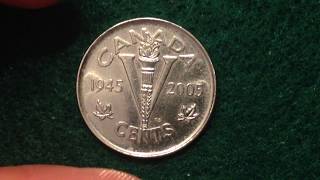 Canada 5 Cents Coin - Victory in Europe 1945 - 2005