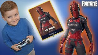 5 YEAR OLD KID Spending 2000 V Bucks 39RED KNIGHT39 Fortnite Outfit amp EPIC Black Knight Gameplay