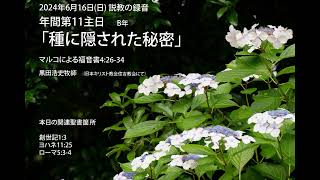 日本キリスト教会住吉教会 2024年6月16日 礼拝説教