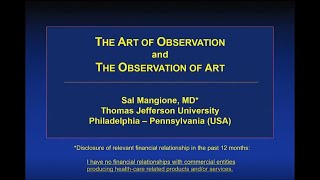 The Art of Observation and the Observation of Art with Salvatore Mangione, MD