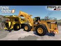 Farming Simulator 19 - CAT 994F Giant Wheel Loader Loads Gravel To A Mining Dump Trucks