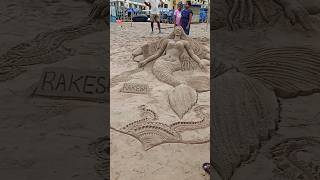 Mermaid at Puri sea ⛵ পুরীর সমুদ্রের তীরে মৎস্যকন্যা 😱😱 #art #beautiful #artist #shorts