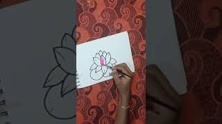 കുട്ടികൾക്ക് എളുപ്പത്തിൽ താമര വരക്കാം |Easy drawing for kids|lotus drawing turtorial| #artwork #art