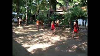 Monks playing football in Myanmar Burma in 2014