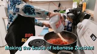 MakingtheSouceof Lebanese Zucchini