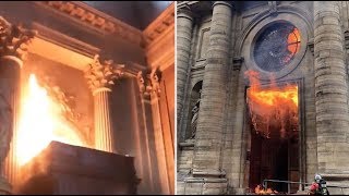 Les images de l'incendie à l'église Saint-Suplice de Paris