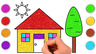 एक प्यार सा घर कैसे बनाएं | How to Draw A House Step By Step | Drawing for Kids | Chiki Art Hindi