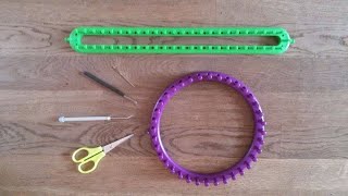 move or transfer the stitches from a smaller to a bigger loom