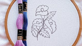 VERY EASY AND BEAUTIFUL FLOWER HAND EMBROIDERY DESIGN FOR BEGINNERS