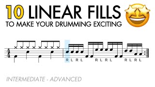 10 Linear Fills To Make Your Drumming EXCITING 🥁🤩